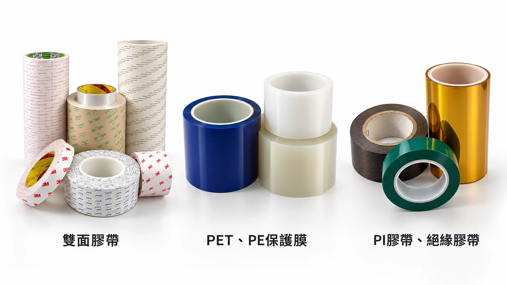 雙面膠帶 PET PE 保護膜 PI 膠帶與絕緣材料
